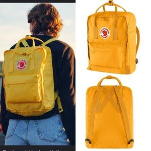 Fjallraven Kanken flamingo backpack warm yellow NWT